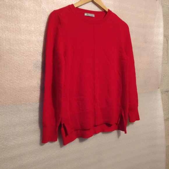FLAWLESS- Holiday RED 100%CASHMERE L/Sleeve Sweater Knit , M with MEASUREMENTS - Picture 8 of 9